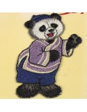Ecusson panda à coudre multicolore