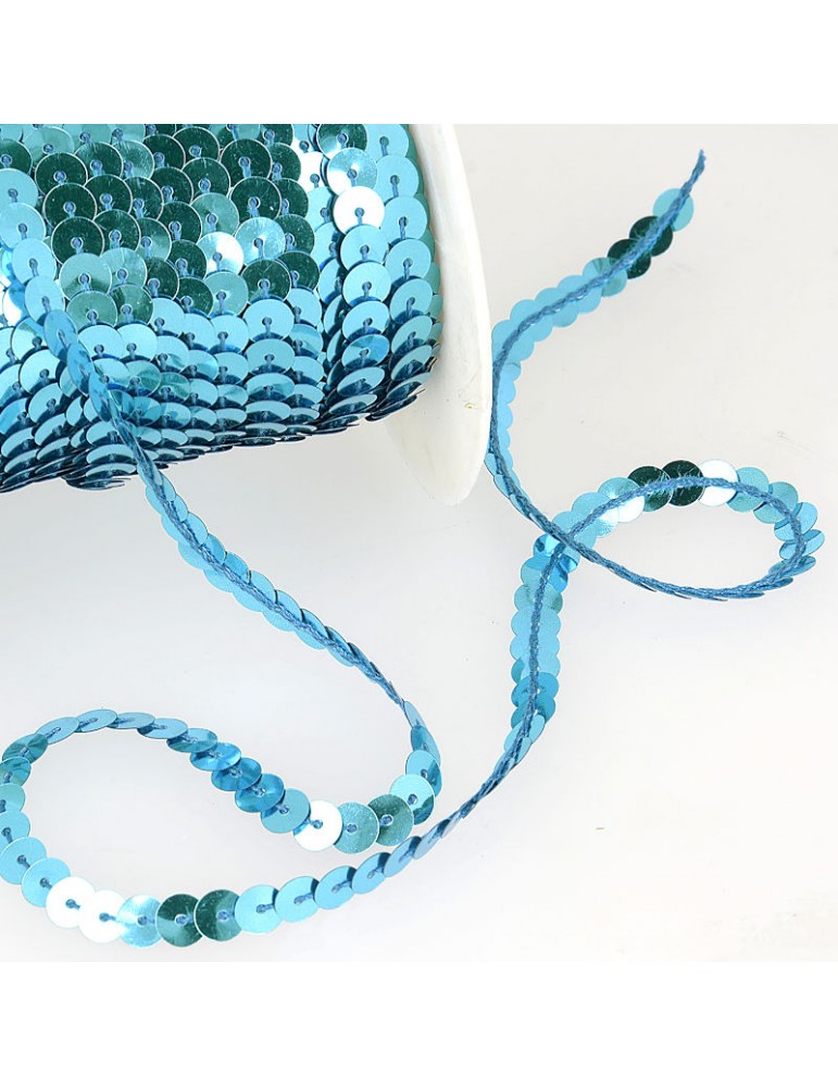 Ruban de paillettes 6 mm bleu Ruban de paillettes 6 mm bleu