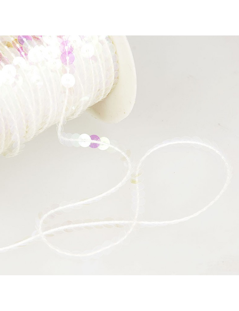 Ruban de paillettes 6 mm blanc Ruban de paillettes 6 mm blanc