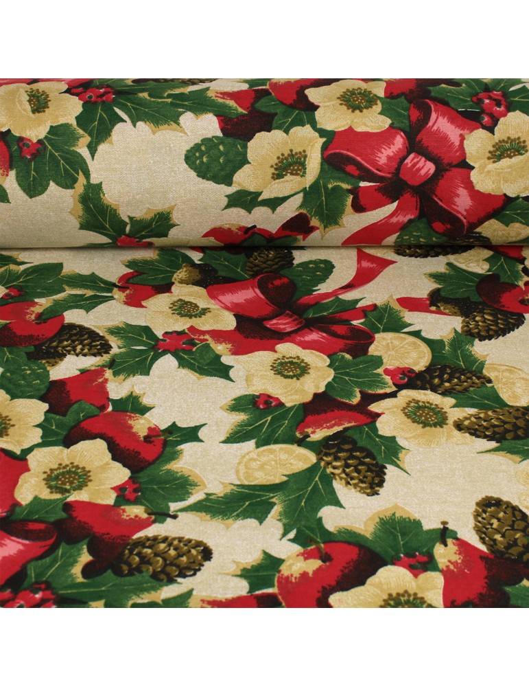 Coupon coton/polyester noël 50 x 140 cm vert Coupon coton/polyester noël 50 x 140 cm vert