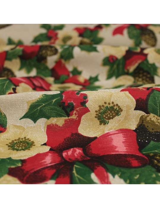 Coupon coton/polyester noël 50 x 140 cm vert