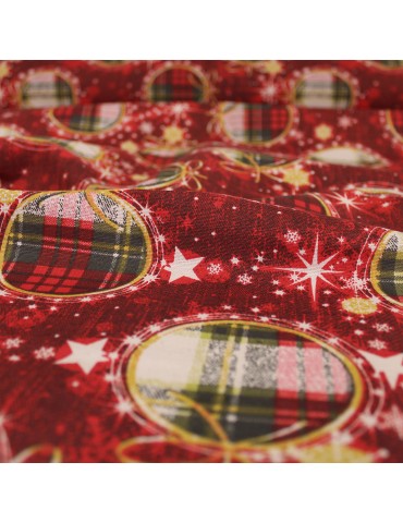 Coupon coton/polyester Noël 300 x 140 cm rouge