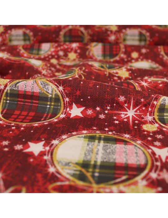 Coupon coton/polyester Noël 300 x 140 cm rouge