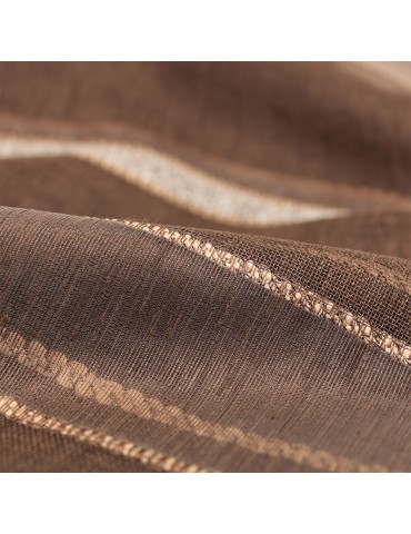 Coupon ameublement polyester plombé 150 x 280 cm marron