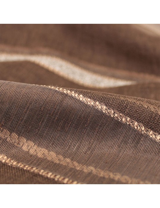 Coupon ameublement polyester plombé 150 x 280 cm marron
