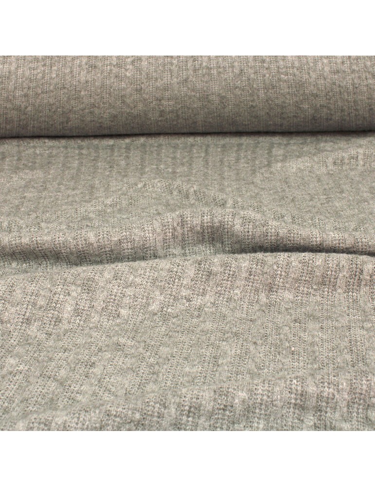 Tissu d'habillement jersey uni gris
