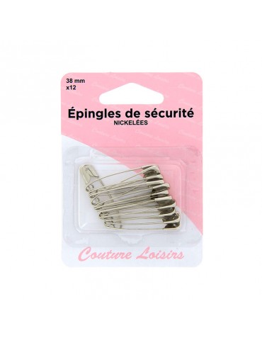 Lot de 12 épingles de sûreté 38 mm