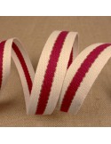 Sangle 3 bandes fil métal 100 % coton rouge