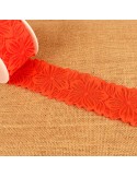 Dentelle élastique fleurs 57 mm orange Dentelle élastique fleurs 57 mm orange