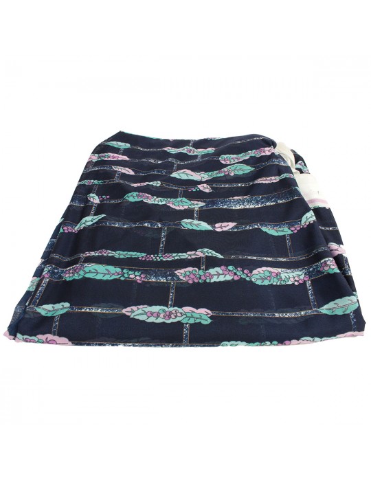 Coupon tissu habillement baies et feuilles 300 x 150 cm violet