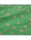 Coupon vert imprimé points oranges 200 x 140 cm Coupon vert imprimé points oranges 200 x 140 cm