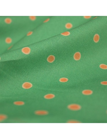 Coupon vert imprimé points oranges 200 x 140 cm