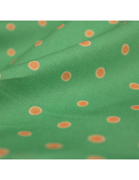 Coupon vert imprimé points oranges 200 x 140 cm