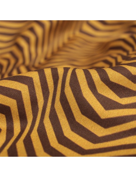 Coupon imprimé zigzag 150 x 140 cm marron