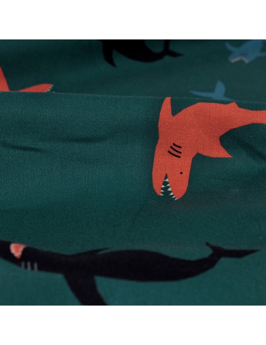 Coupon tissu habillement vert requin 300 x 145 cm