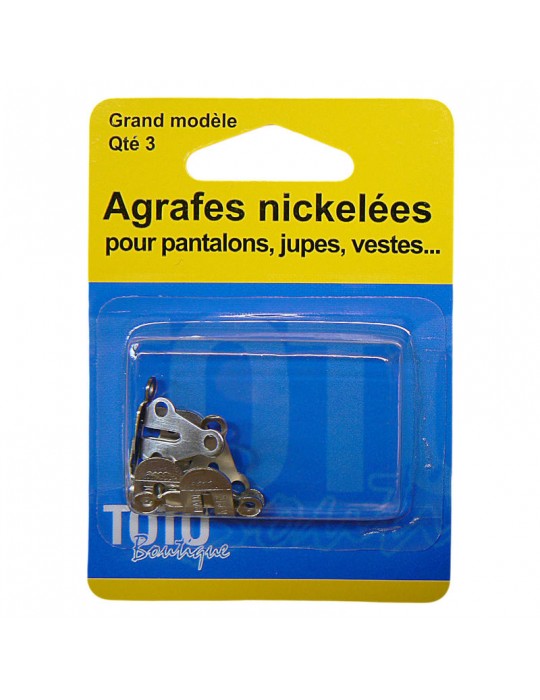 Agrafes nickelées pour pantalons