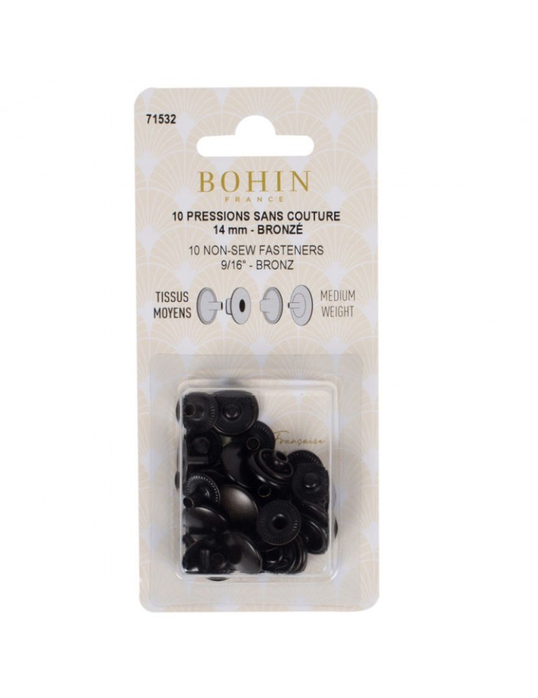 Boutons pression Klikit bronze tissus moyens 14 mm Boutons pression Klikit bronze tissus moyens 14 mm