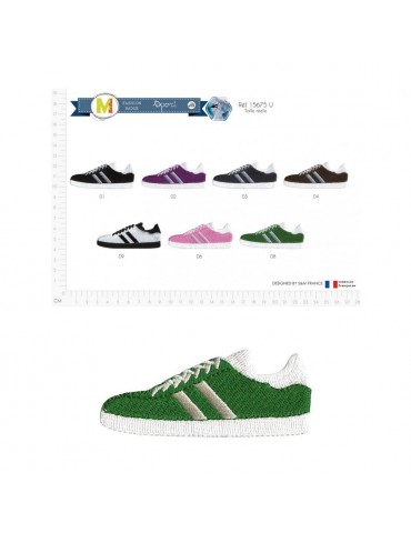 Écusson M tennis 2 bandes