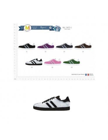 Écusson M tennis 2 bandes