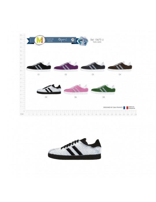 Écusson M tennis 2 bandes