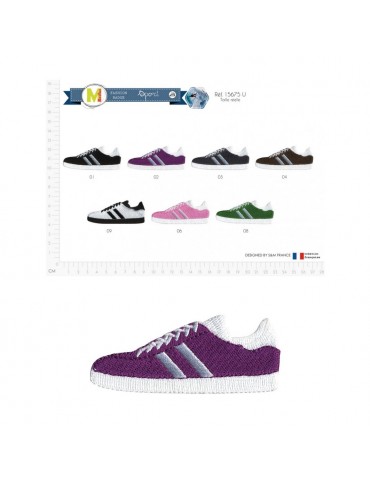 Écusson M tennis 2 bandes