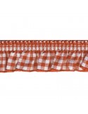 Ruban vichy froncé sur élastique 5 mm rouge Ruban vichy froncé sur élastique 5 mm rouge
