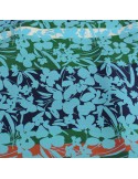 Coupon habillement imprimé fleurs 100 % viscose 300 x 145 cm bleu