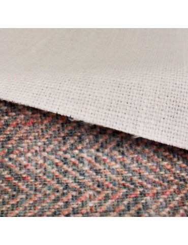 Coupon toile ameublement 50 x 140 cm chevron orange/gris