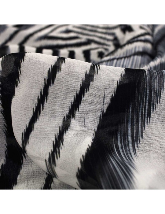 Coupon habillement polyester rayures 300 x 150 cm noir