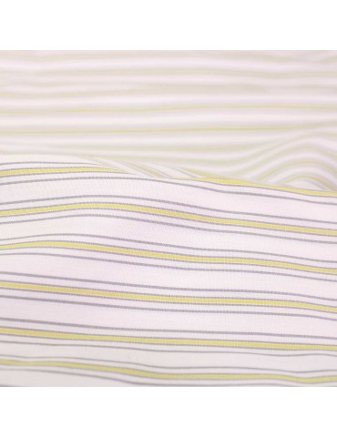 Coupon tissu d'habillement coton 200 x 145 cm rayures vert/gris