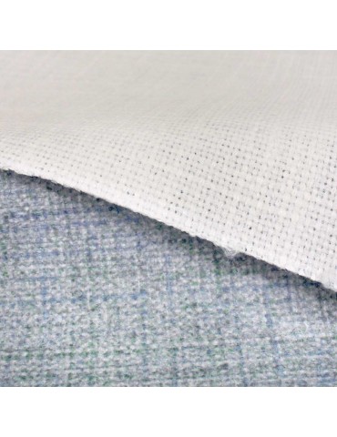 Coupon toile ameublement 50 x 140 cm chiné violet/vert