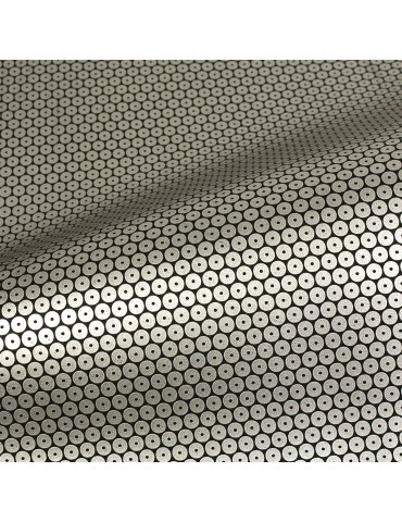 Coupon skaï disque argent  50 x 70 cm argenté