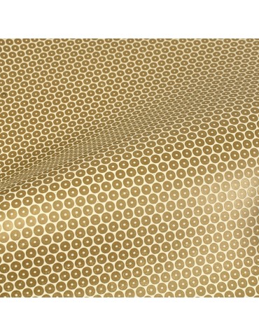 Coupon skaï disque or 50 x 70 cm doré