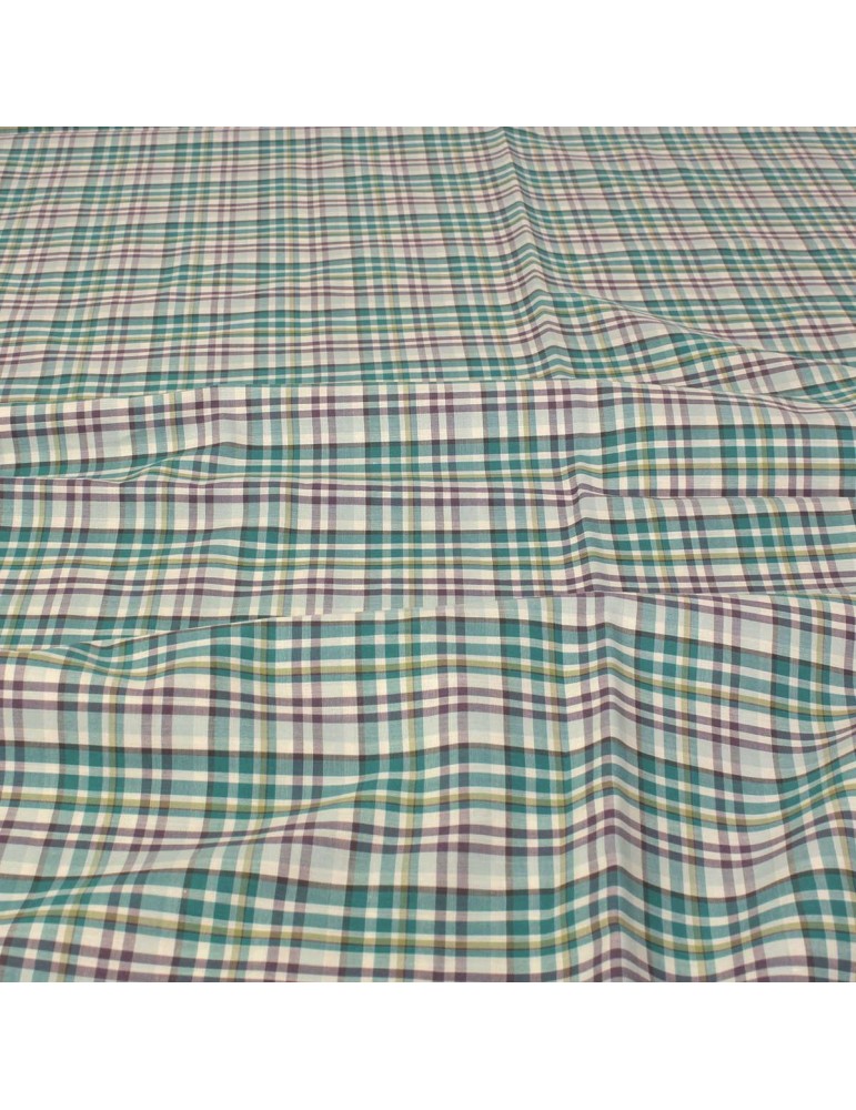 Coupon habillement coton 200 x 145 cm quadrillage vert Coupon habillement coton 200 x 145 cm quadrillage vert