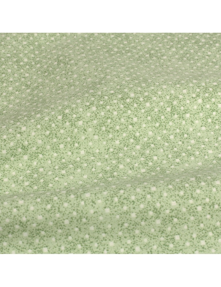 Coupon habillement 100 % coton 300 x 145 cm vert pois blanc Coupon habillement 100 % coton 300 x 145 cm vert pois blanc