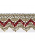 Dentelle bicolore 30 mm rouge Dentelle bicolore 30 mm rouge