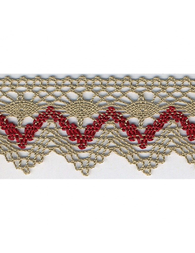 Dentelle bicolore 30 mm rouge Dentelle bicolore 30 mm rouge