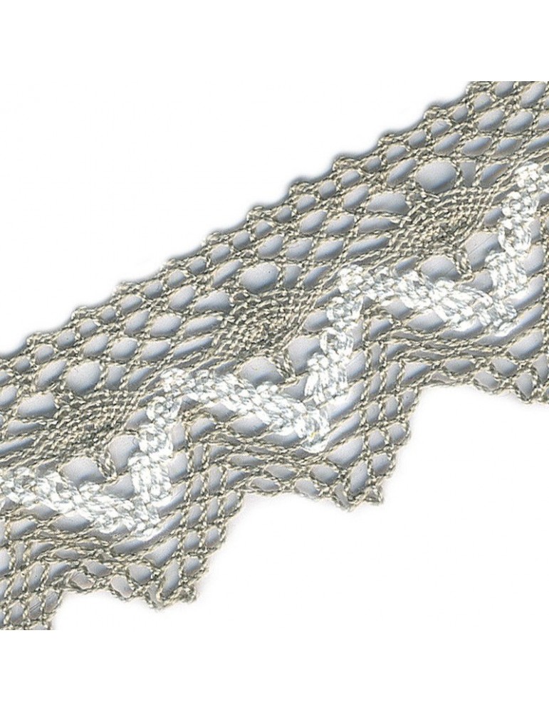 Dentelle bicolore 30 mm gris