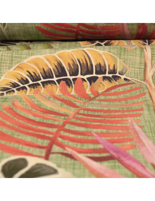 Toile imprimée 100 % coton 140 cm vert