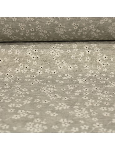 Tissu imprimé 100 % coton 140 cm gris