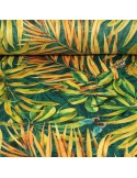 Tissu velours imprimé fleurs 100 % polyester 140 cm vert Tissu velours imprimé fleurs 100 % polyester 140 cm vert