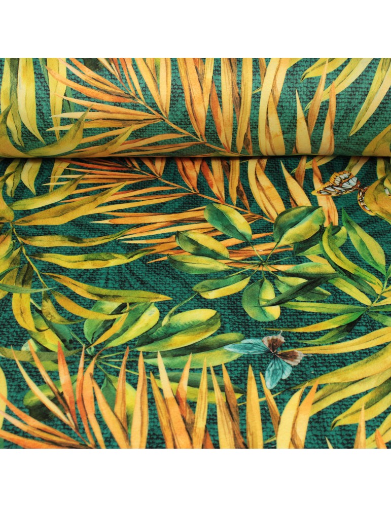 Tissu velours imprimé fleurs 100 % polyester 140 cm vert Tissu velours imprimé fleurs 100 % polyester 140 cm vert