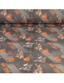 Tissu coton imprimé séries tv/films gris