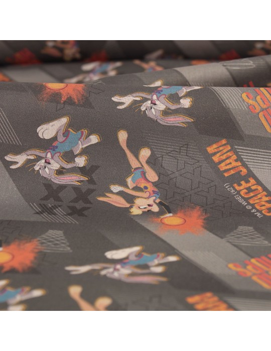 Tissu coton imprimé séries tv/films gris