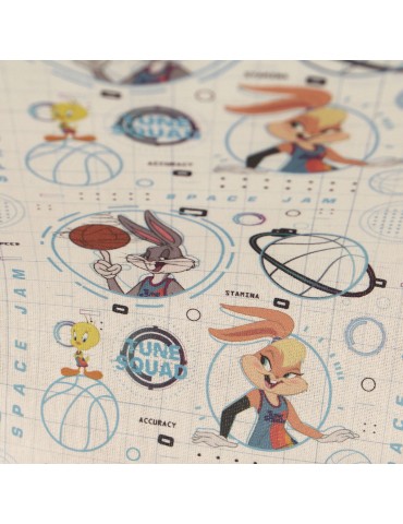 Tissu coton imprimé séries tv/films blanc