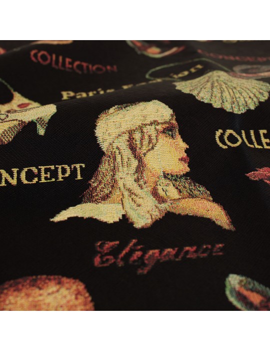 Coupon skaï imprimé 50 x 70 cm noir