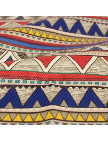 Coupon skaï imprimé motifs aztèques 50 x 68 cm multicolore