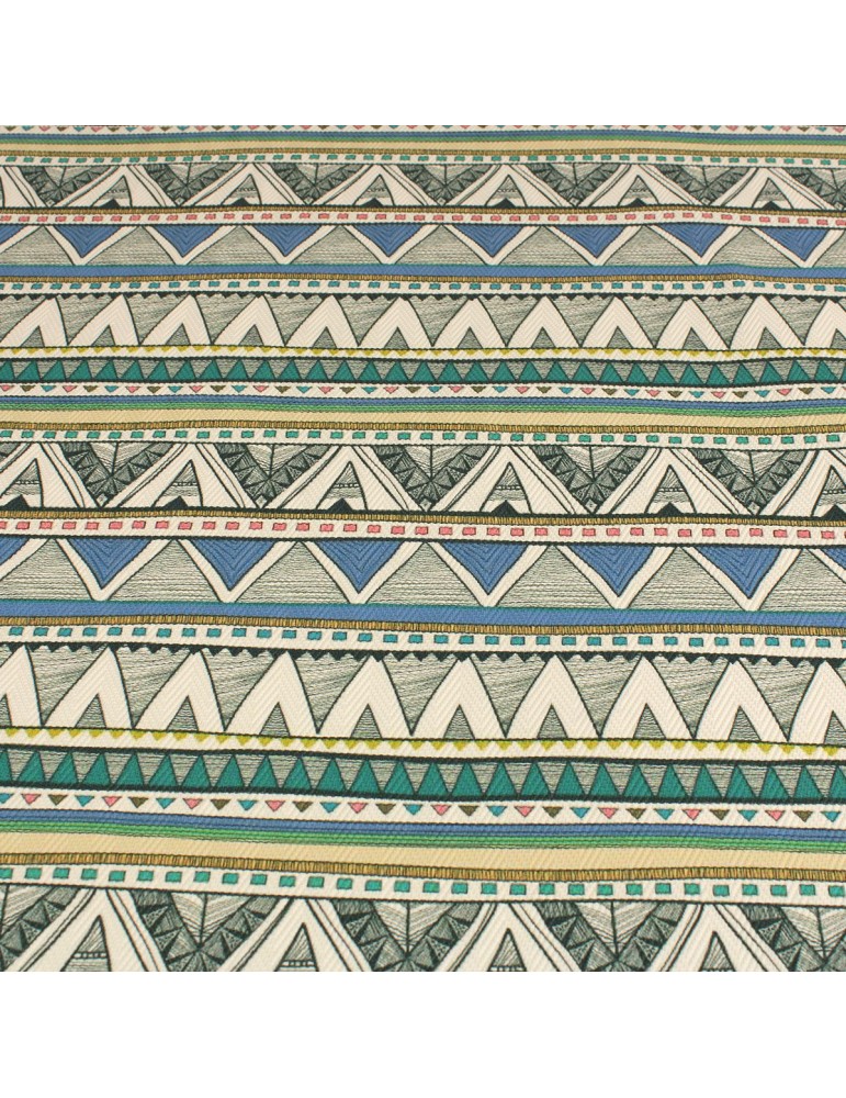 Coupon skaï imprimé motifs aztèques 50 x 68 cm multicolore Coupon skaï imprimé motifs aztèques 50 x 68 cm multicolore