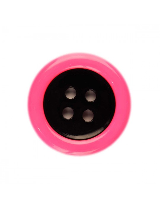 Bouton clown 2 éléments rose/noir