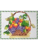 Kit canevas 15 x 20 cm panier de fruits Kit canevas 15 x 20 cm panier de fruits